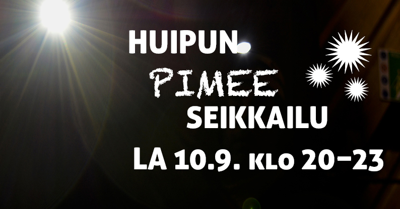 Lauantaina 10.9. Seikkailupuisto Huipussa pääsee seikkailemaan pimeässä otsalampun valossa.